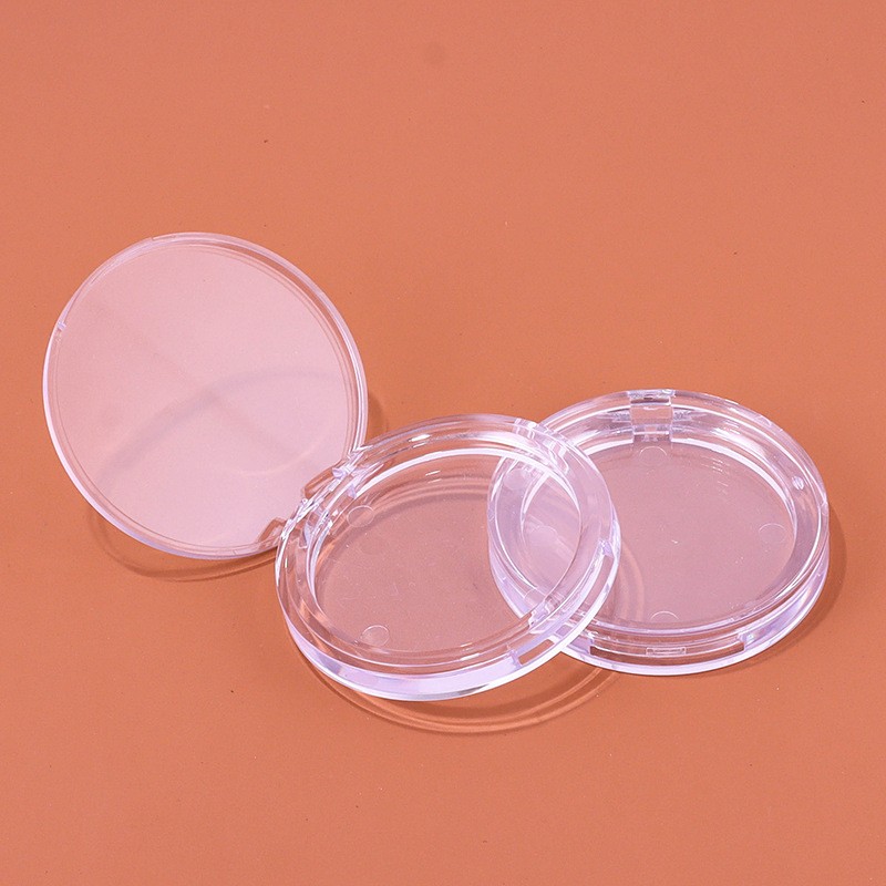 Round Single-color Eyeshadow Palette, Transparent Flip-top, 1 Compartment - Image 2