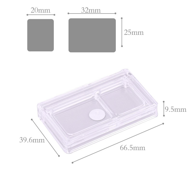 Square Transparent Dual-color Eyeshadow, Blush, Highlighter, And Powder Compact - Image 5