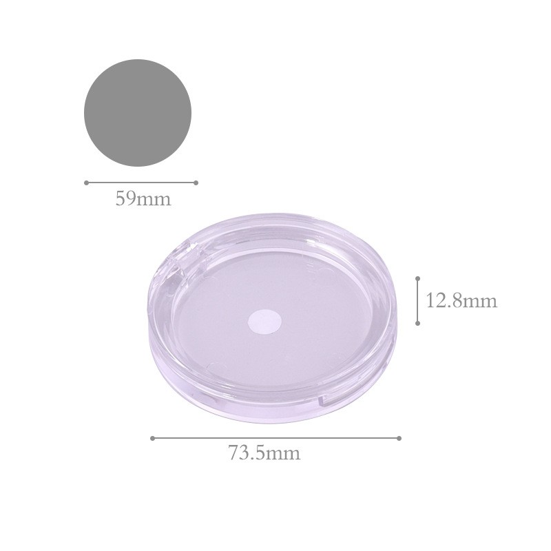 Round Single-color Eyeshadow Palette, Transparent Flip-top, 1 Compartment - Image 5