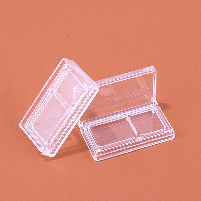Square Transparent Dual-color Eyeshadow, Blush, Highlighter, And Powder Compact - Image 2