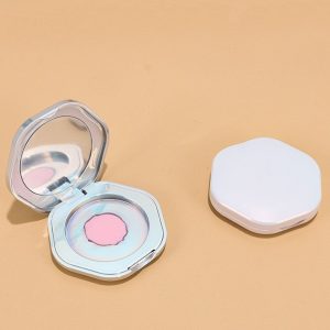 8g Hexagonal Rounded Edge Single Compartment Powder Compact for Single Color Eyeshadow