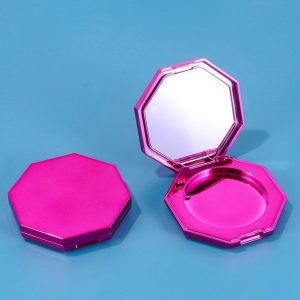 Octagonal Single-compartment Rose Gold Eyeshadow Case With Lens