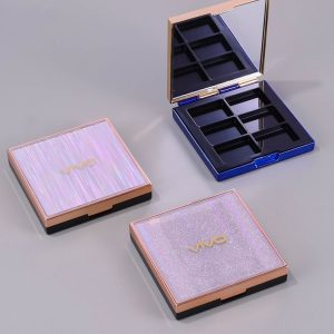 Square Iridescent Top 6-color Eyeshadow Palette With Brush Slot Packaging