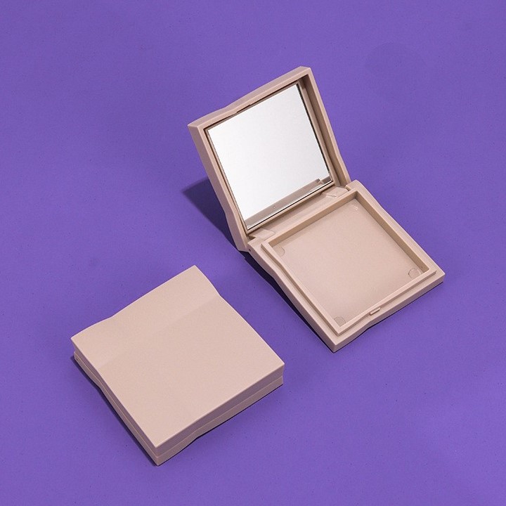 Frosted Single Eyeshadow Compact Box with Mirror Flip-Top Powder Compact Packaging