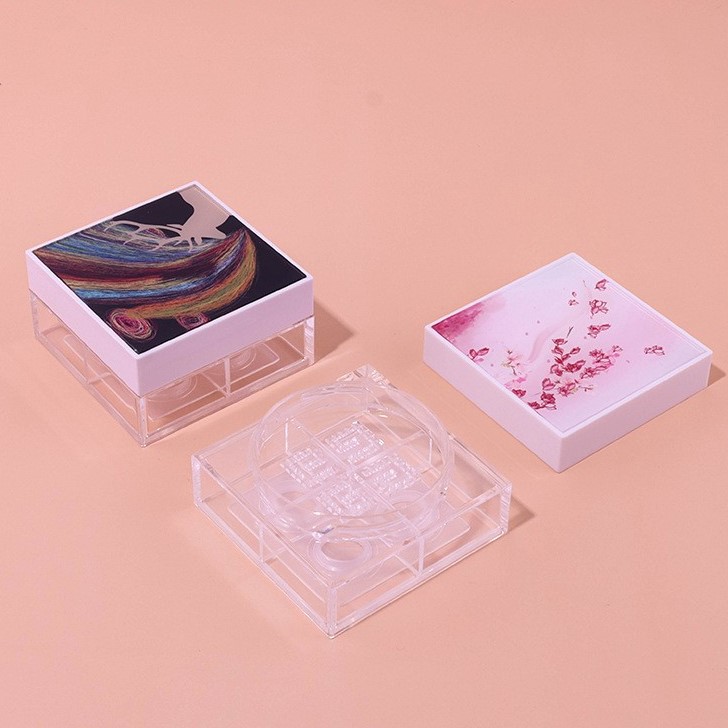 12g Loose Powder Case Packaging Material: Four-compartment Plastic Square Setting Powder Case