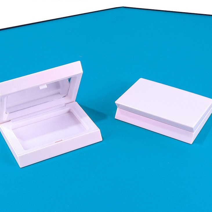 Rectangular Powder Compact With Simple Snap Closure Blush Box