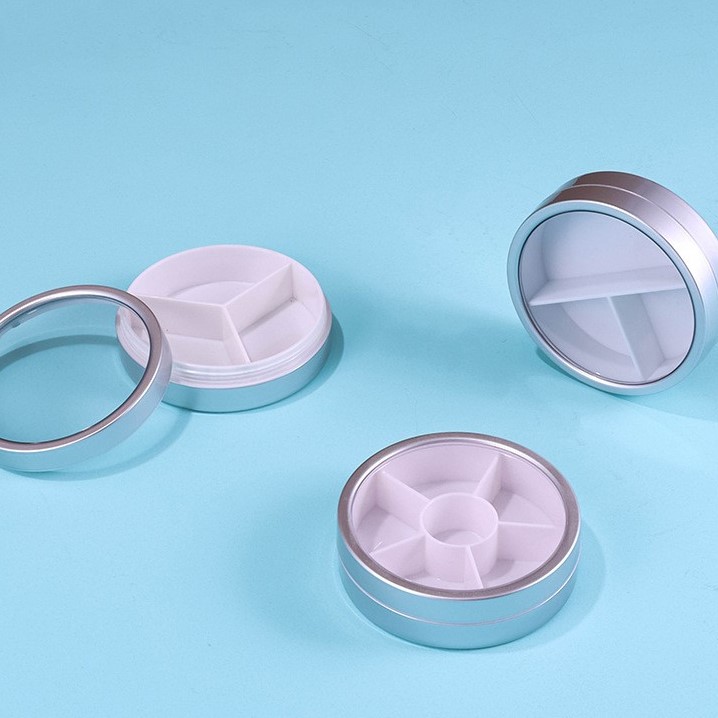 Round Single-compartment, Three-compartment, And Six-compartment Screw-top Eyeshadow Palette