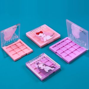 3D Cartoon Eyeshadow Palette, 12/9 Color Eyeshadow Palette, Empty Packaging, Flip-top with Snap Clasp, Transparent Top