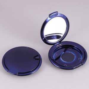 Makeup Round Snap-on Single Eyeshadow Case With Mirror