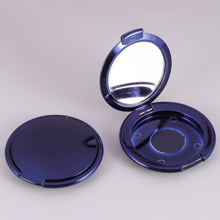 Makeup Round Snap-on Single Eyeshadow Case With Mirror