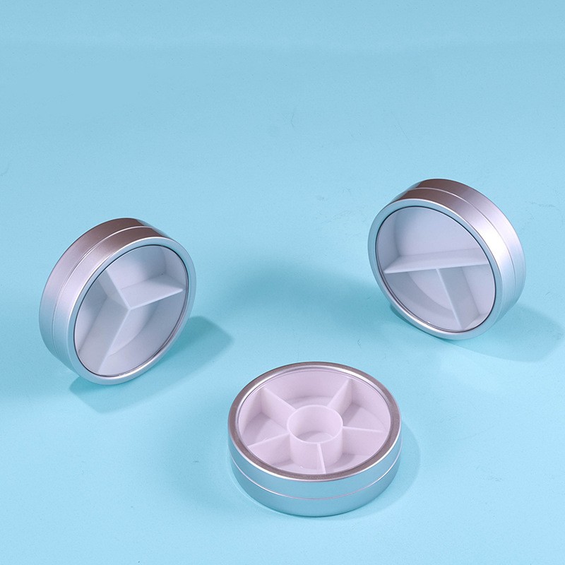 Round Single-compartment, Three-compartment, And Six-compartment Screw-top Eyeshadow Palette - Image 2