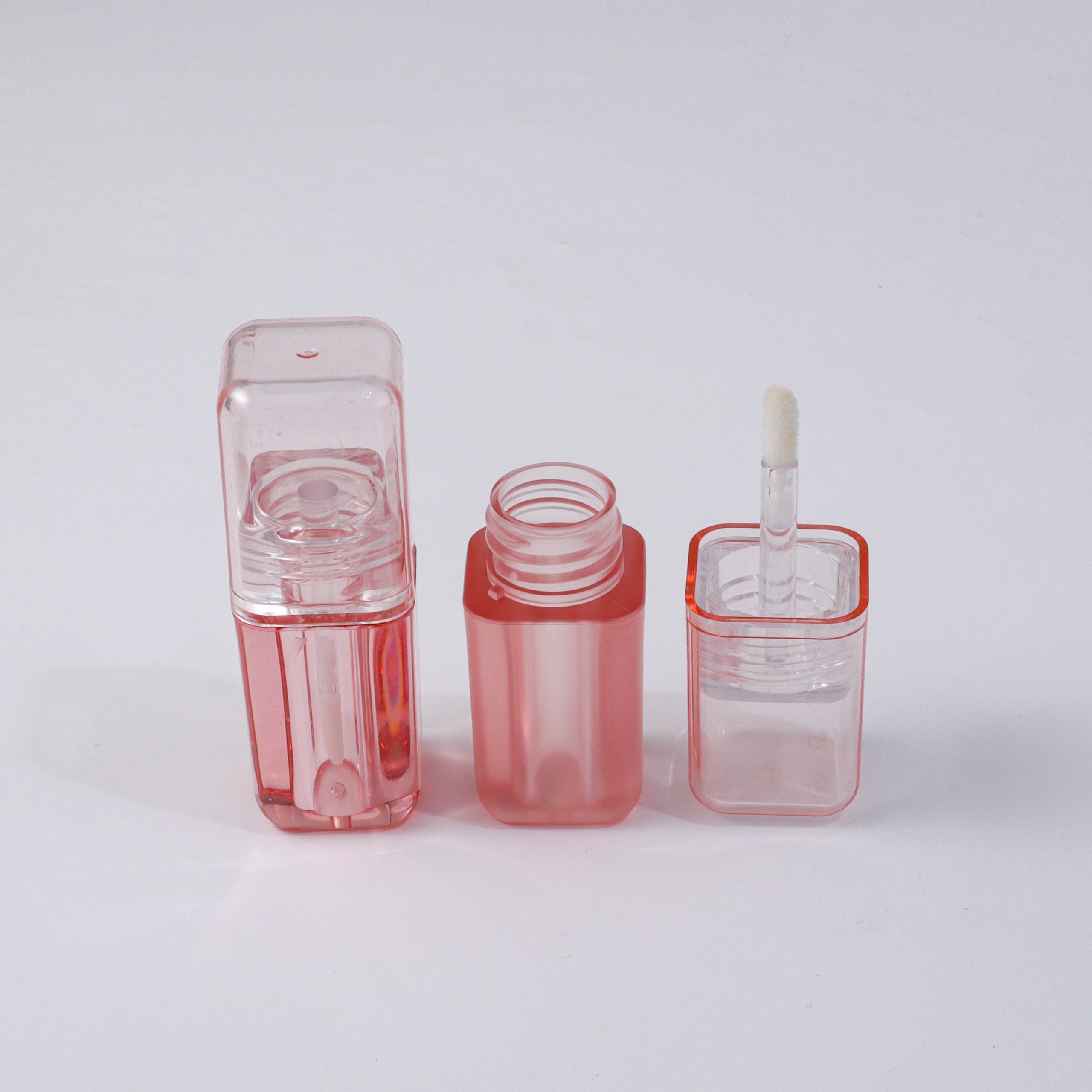 4ml Square Sheer Pink Lip Gloss Tube - Image 4